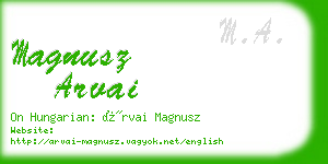 magnusz arvai business card